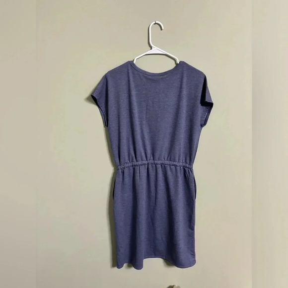 32 Degrees Cool Soft Lux Dress Short Sleeve Ruched Waist Size Small Blue New NWT - Picture 2 of 7